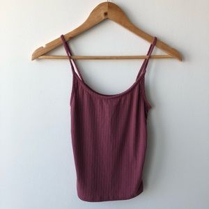 Burgundy Scoop Neck Crop Top